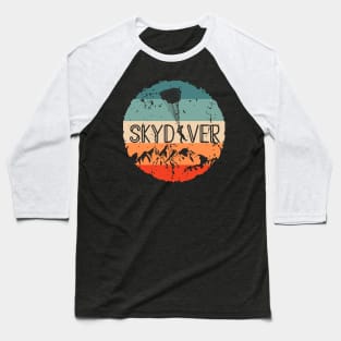 Retro Vintage Skydiver Skydiving Parachuting Skydive Gift Baseball T-Shirt